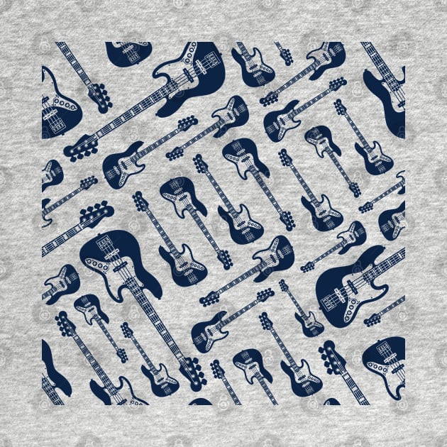 Bass Guitar Seamless Pattern Light Theme by nightsworthy